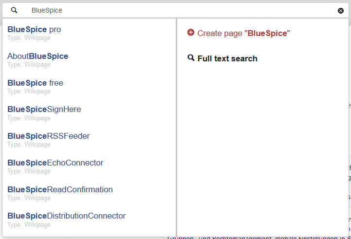 Screenshot: Bei Eingabe des Suchbegriffes erscheinen erste Suchergebnisse
