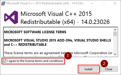 Visual C++ Redistributable für Visual Studio 2015 Installation 01