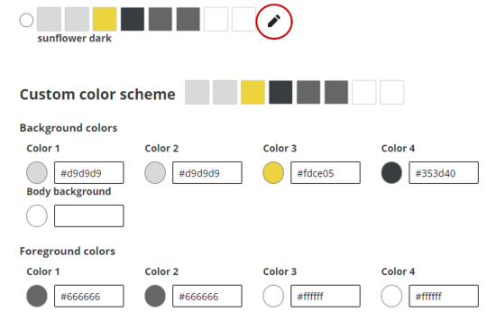Customizing a color scheme