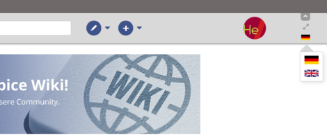 Screenshot: Sprachflaggen im Wiki-Header